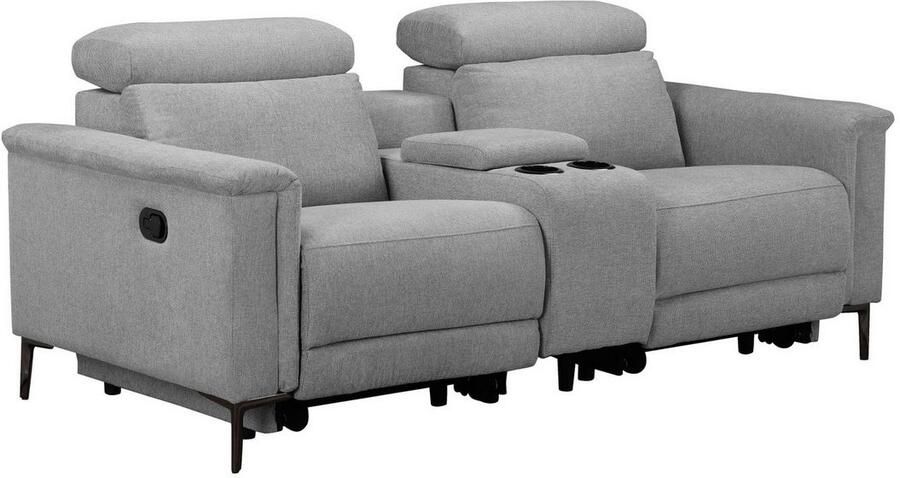 Home affaire 2-zitsbank Lund 2-zits bioscoopbank tv-fauteuil multimedia-sofa USB-A met elektrische of handmatige relaxfunctie bekerhouder en opbergruimte - Foto 8