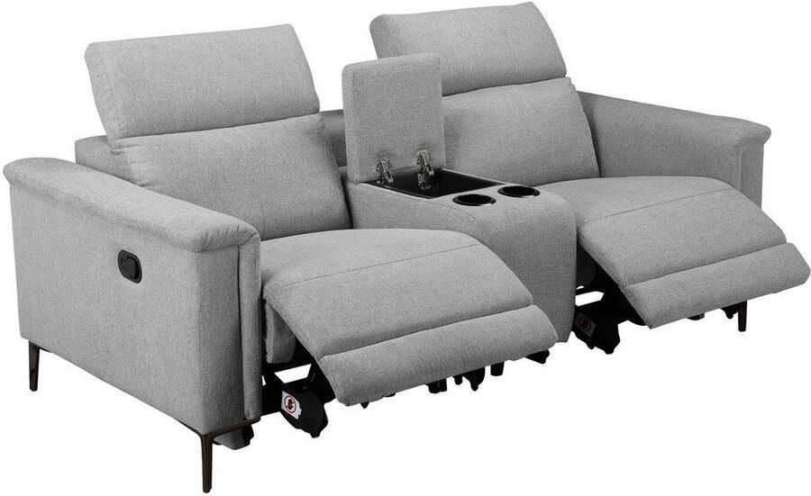 Home affaire 2-zitsbank Lund 2-zits bioscoopbank tv-fauteuil multimedia-sofa USB-A met elektrische of handmatige relaxfunctie bekerhouder en opbergruimte - Foto 5