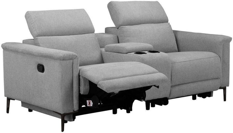 Home affaire 2-zitsbank Lund 2-zits bioscoopbank tv-fauteuil multimedia-sofa USB-A met elektrische of handmatige relaxfunctie bekerhouder en opbergruimte - Foto 7