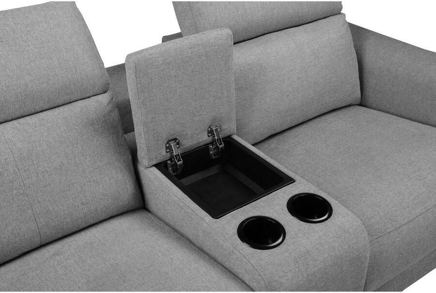 Home affaire 2-zitsbank Lund 2-zits bioscoopbank tv-fauteuil multimedia-sofa USB-A met elektrische of handmatige relaxfunctie bekerhouder en opbergruimte - Foto 2