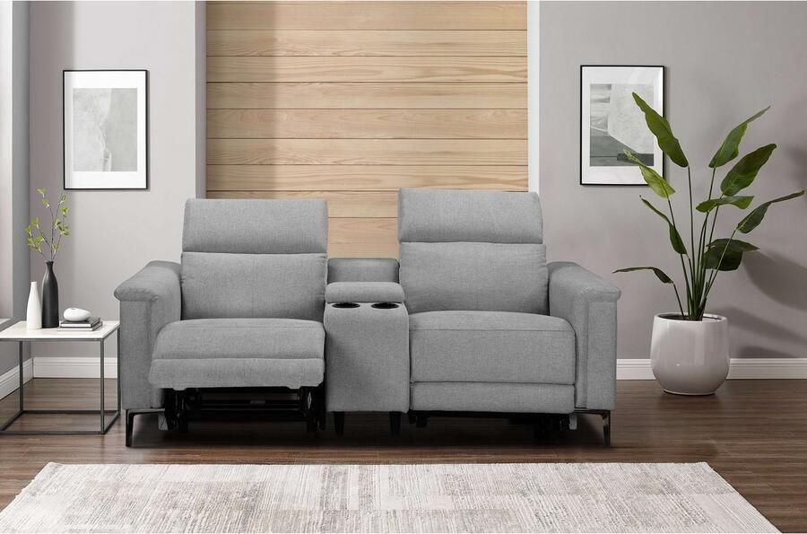 Home affaire 2-zitsbank Lund 2-zits bioscoopbank tv-fauteuil multimedia-sofa USB-A met elektrische of handmatige relaxfunctie bekerhouder en opbergruimte - Foto 3