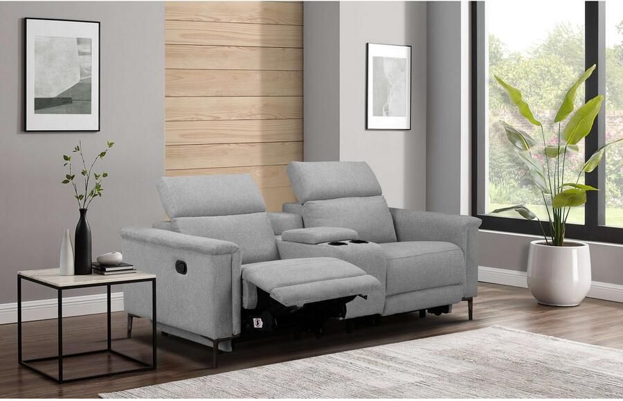 Home affaire 2-zitsbank Lund 2-zits bioscoopbank tv-fauteuil multimedia-sofa USB-A met elektrische of handmatige relaxfunctie bekerhouder en opbergruimte - Foto 4