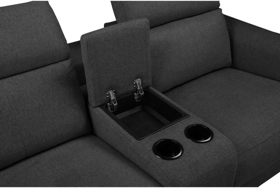 Home affaire 2-zitsbank Lund 2-zits bioscoopbank tv-fauteuil multimedia-sofa USB-A met elektrische of handmatige relaxfunctie bekerhouder en opbergruimte - Foto 2