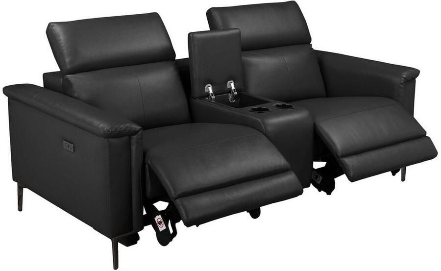 Home affaire 2-zitsbank Lund 2-zits bioscoopbank tv-fauteuil multimedia-sofa USB-A met elektrische of handmatige relaxfunctie bekerhouder en opbergruimte - Foto 7