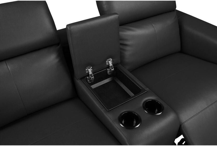 Home affaire 2-zitsbank Lund 2-zits bioscoopbank tv-fauteuil multimedia-sofa USB-A met elektrische of handmatige relaxfunctie bekerhouder en opbergruimte