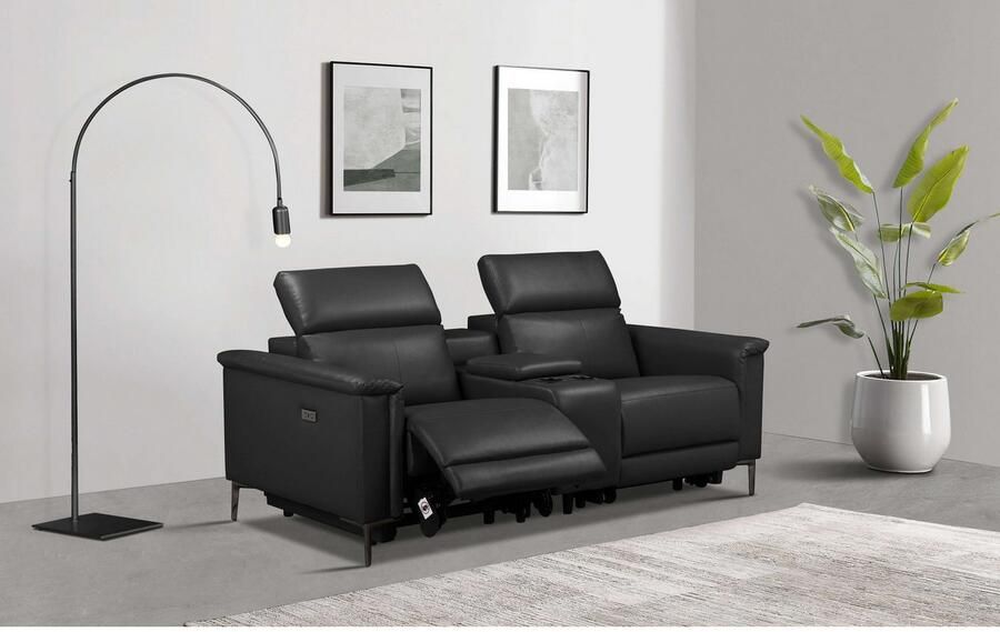 Home affaire 2-zitsbank Lund 2-zits bioscoopbank tv-fauteuil multimedia-sofa USB-A met elektrische of handmatige relaxfunctie bekerhouder en opbergruimte - Foto 4