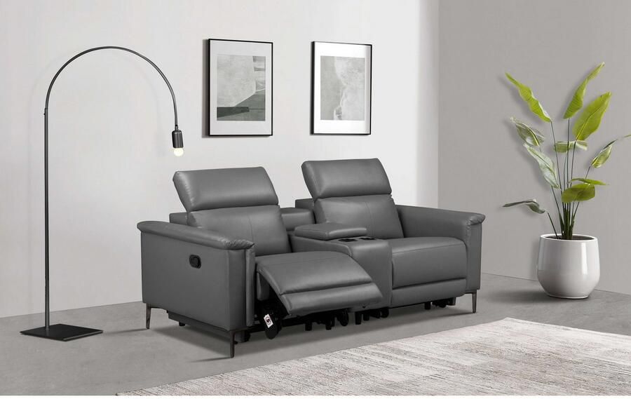 Home affaire 2-zitsbank Lund 2-zits bioscoopbank tv-fauteuil multimedia-sofa USB-A met elektrische of handmatige relaxfunctie bekerhouder en opbergruimte - Foto 5