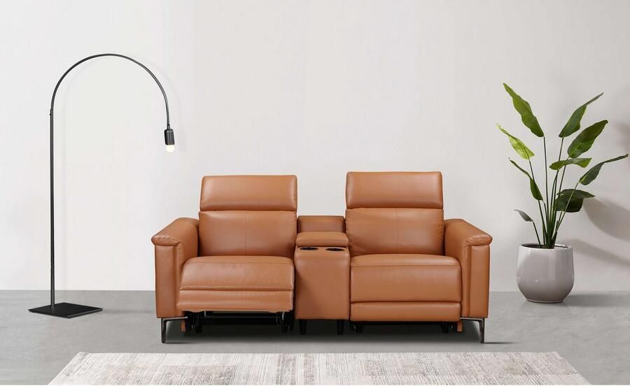 Home affaire 2-zitsbank Lund 2-zits bioscoopbank tv-fauteuil multimedia-sofa USB-A met elektrische of handmatige relaxfunctie bekerhouder en opbergruimte - Foto 6