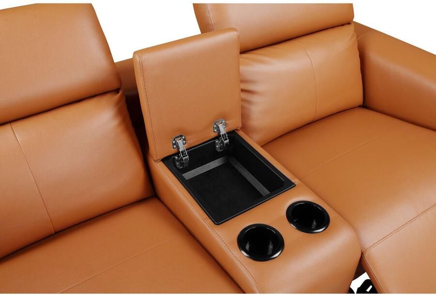 Home affaire 2-zitsbank Lund 2-zits bioscoopbank tv-fauteuil multimedia-sofa USB-A met elektrische of handmatige relaxfunctie bekerhouder en opbergruimte