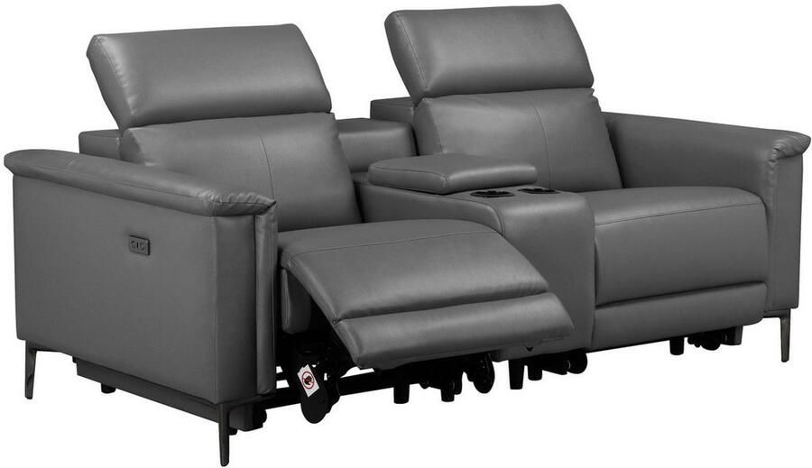 Home affaire 2-zitsbank Lund 2-zits bioscoopbank tv-fauteuil multimedia-sofa USB-A met elektrische of handmatige relaxfunctie bekerhouder en opbergruimte - Foto 8