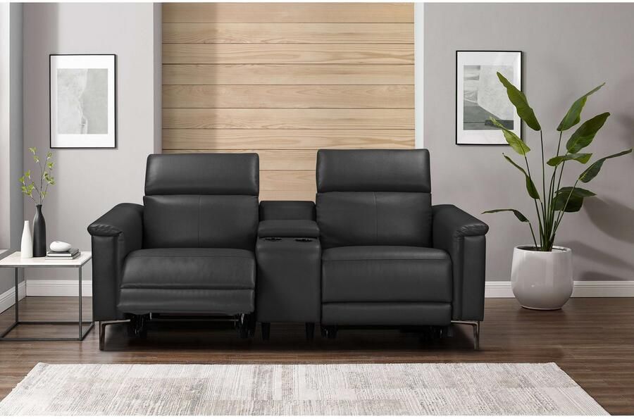 Home affaire 2-zitsbank Lund 2-zits bioscoopbank tv-fauteuil multimedia-sofa USB-A met elektrische of handmatige relaxfunctie bekerhouder en opbergruimte - Foto 3