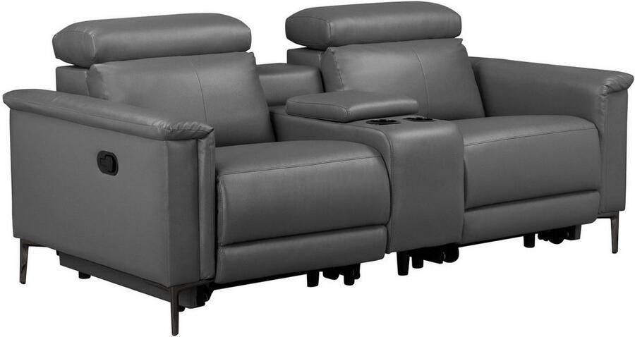 Home affaire 2-zitsbank Lund 2-zits bioscoopbank tv-fauteuil multimedia-sofa USB-A met elektrische of handmatige relaxfunctie bekerhouder en opbergruimte - Foto 6