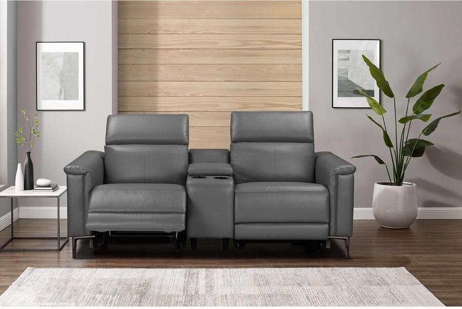 Home affaire 2-zitsbank Lund 2-zits bioscoopbank tv-fauteuil multimedia-sofa USB-A met elektrische of handmatige relaxfunctie bekerhouder en opbergruimte - Foto 3