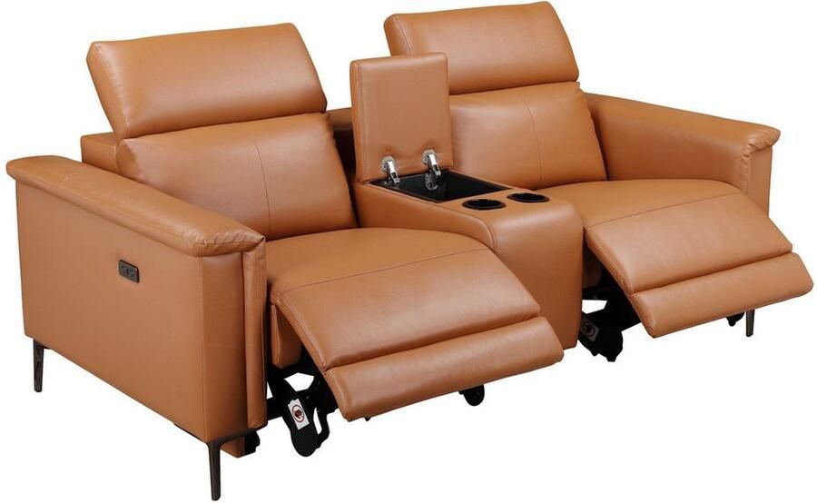 Home affaire 2-zitsbank Lund 2-zits bioscoopbank tv-fauteuil multimedia-sofa USB-A met elektrische of handmatige relaxfunctie bekerhouder en opbergruimte - Foto 5