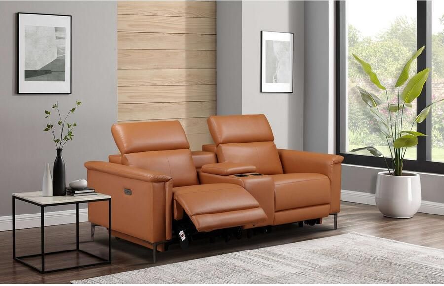 Home affaire 2-zitsbank Lund 2-zits bioscoopbank tv-fauteuil multimedia-sofa USB-A met elektrische of handmatige relaxfunctie bekerhouder en opbergruimte - Foto 4