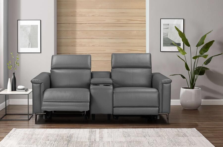 Home affaire 2-zitsbank Lund 2-zits bioscoopbank tv-fauteuil multimedia-sofa USB-A met elektrische of handmatige relaxfunctie bekerhouder en opbergruimte - Foto 3