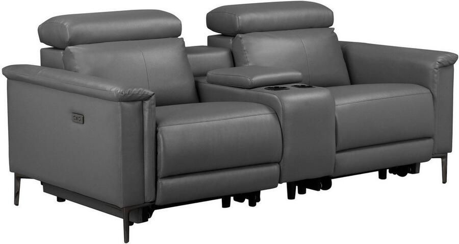 Home affaire 2-zitsbank Lund 2-zits bioscoopbank tv-fauteuil multimedia-sofa USB-A met elektrische of handmatige relaxfunctie bekerhouder en opbergruimte - Foto 6