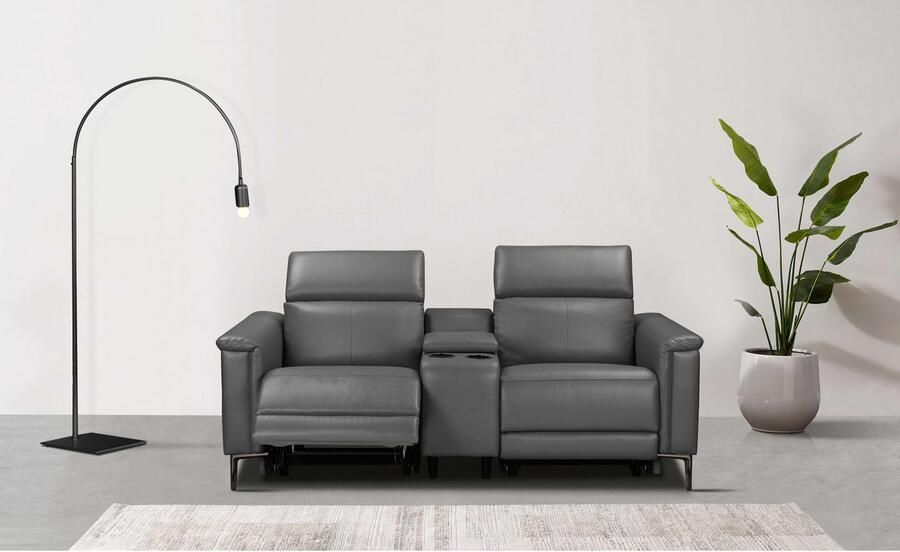 Home affaire 2-zitsbank Lund 2-zits bioscoopbank tv-fauteuil multimedia-sofa USB-A met elektrische of handmatige relaxfunctie bekerhouder en opbergruimte - Foto 5