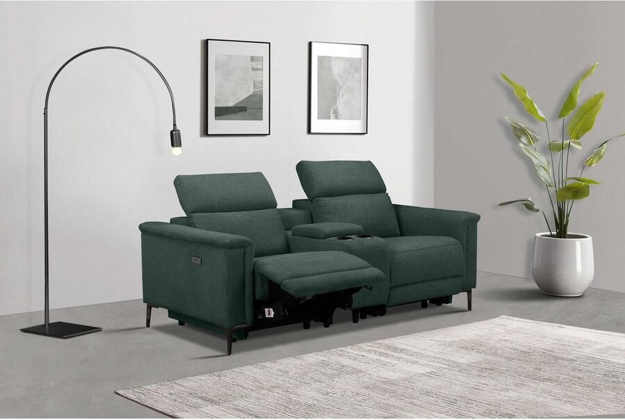 Home affaire 2-zitsbank Lund 2-zits bioscoopbank tv-fauteuil multimedia-sofa USB-A met elektrische of handmatige relaxfunctie bekerhouder en opbergruimte - Foto 8