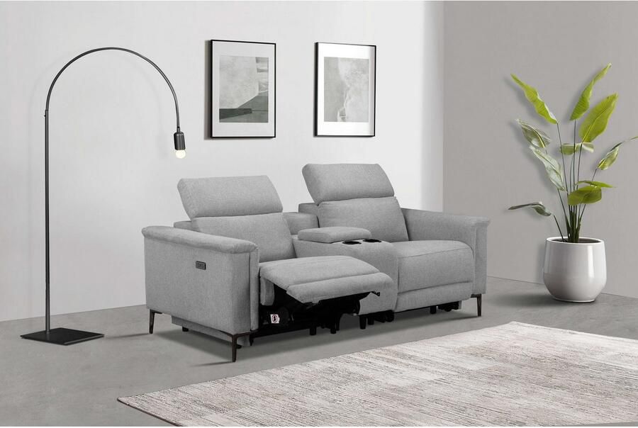 Home affaire 2-zitsbank Lund 2-zits bioscoopbank tv-fauteuil multimedia-sofa USB-A met elektrische of handmatige relaxfunctie bekerhouder en opbergruimte - Foto 9