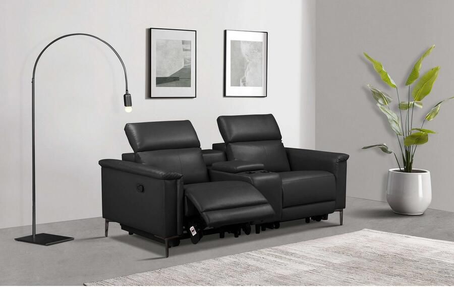 Home affaire 2-zitsbank Lund 2-zits bioscoopbank tv-fauteuil multimedia-sofa USB-A met elektrische of handmatige relaxfunctie bekerhouder en opbergruimte - Foto 7