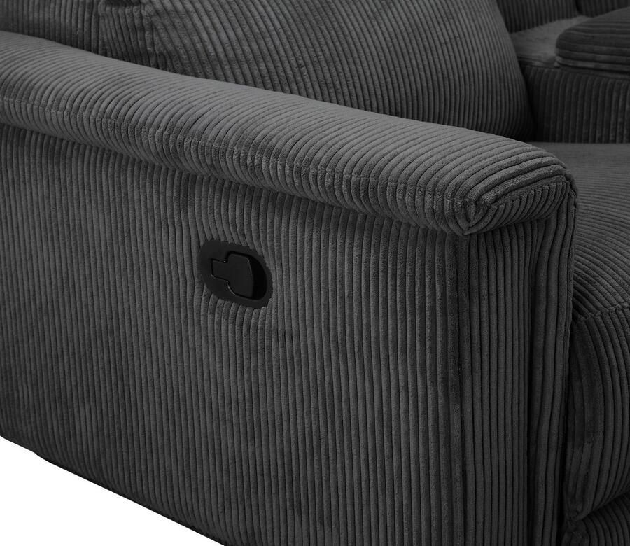 Home affaire 2-zitsbank Lund in cord 2-zits bioscoopbank tv-fauteuil multimedia-sofa USB-A met elektrische of handmatige relaxfunctie bekerhouder en opbergruimte