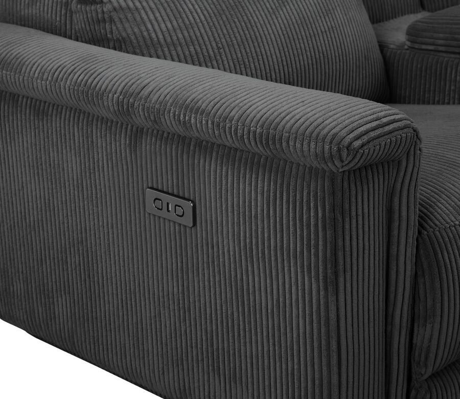 Home affaire 2-zitsbank Lund in cord 2-zits bioscoopbank tv-fauteuil multimedia-sofa USB-A met elektrische of handmatige relaxfunctie bekerhouder en opbergruimte