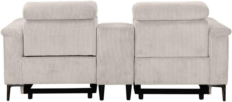 Home affaire 2-zitsbank Lund in cord 2-zits bioscoopbank tv-fauteuil multimedia-sofa USB-A met elektrische of handmatige relaxfunctie bekerhouder en opbergruimte - Foto 10