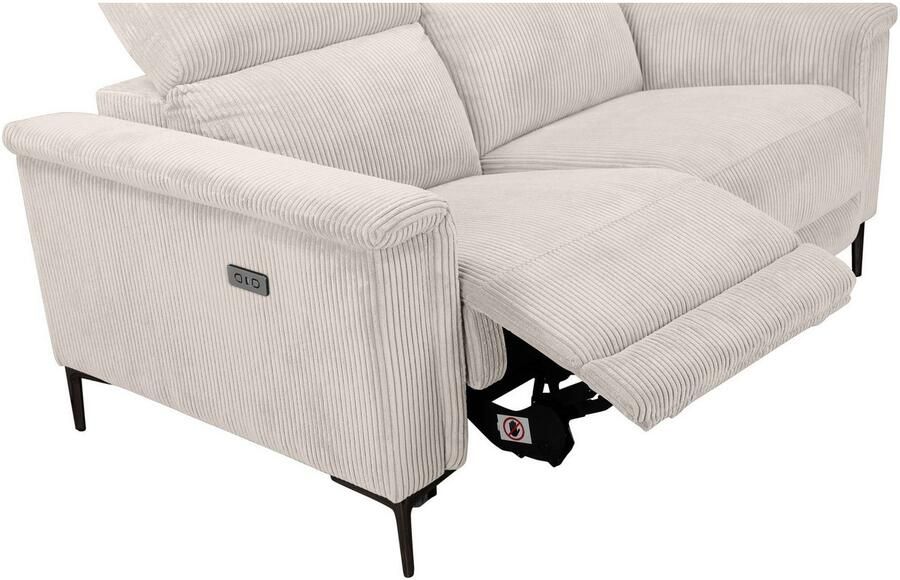 Home affaire 2-zitsbank Lund in Cord met handmatige of elektrische Ontspanfunctie USB-A hoofdsteunverstelling breedte 160 cm - Foto 5