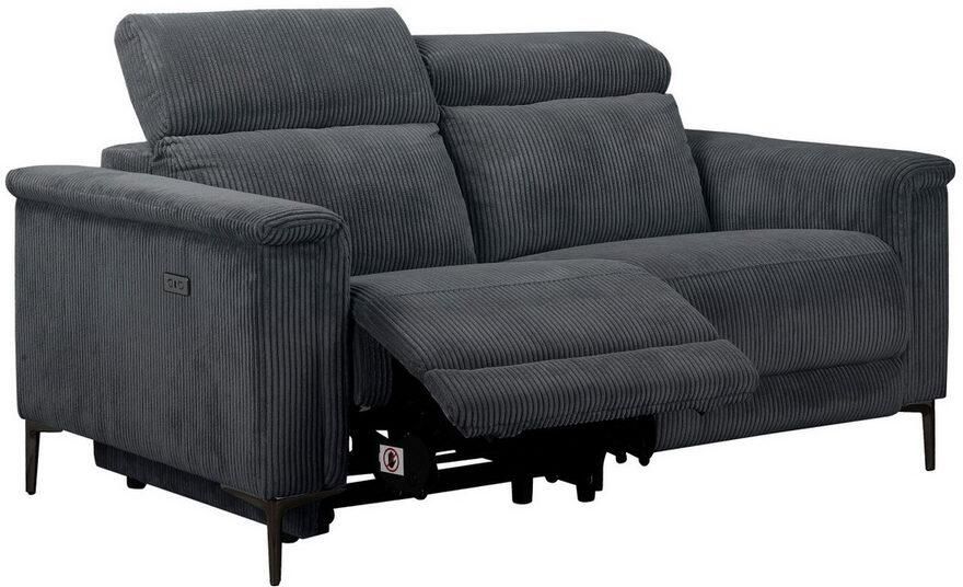 Home affaire 2-zitsbank Lund in Cord met handmatige of elektrische Ontspanfunctie USB-A hoofdsteunverstelling breedte 160 cm - Foto 6