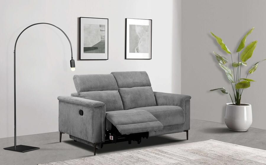 Home affaire 2-zitsbank Lund in Cord met handmatige of elektrische Ontspanfunctie USB-A hoofdsteunverstelling breedte 160 cm - Foto 9