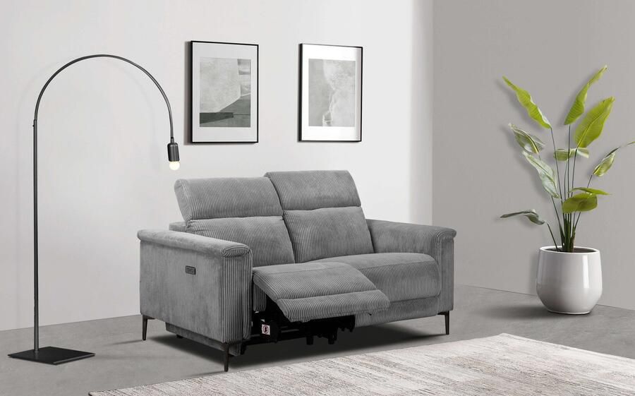 Home affaire 2-zitsbank Lund in Cord met handmatige of elektrische Ontspanfunctie USB-A hoofdsteunverstelling breedte 160 cm - Foto 9