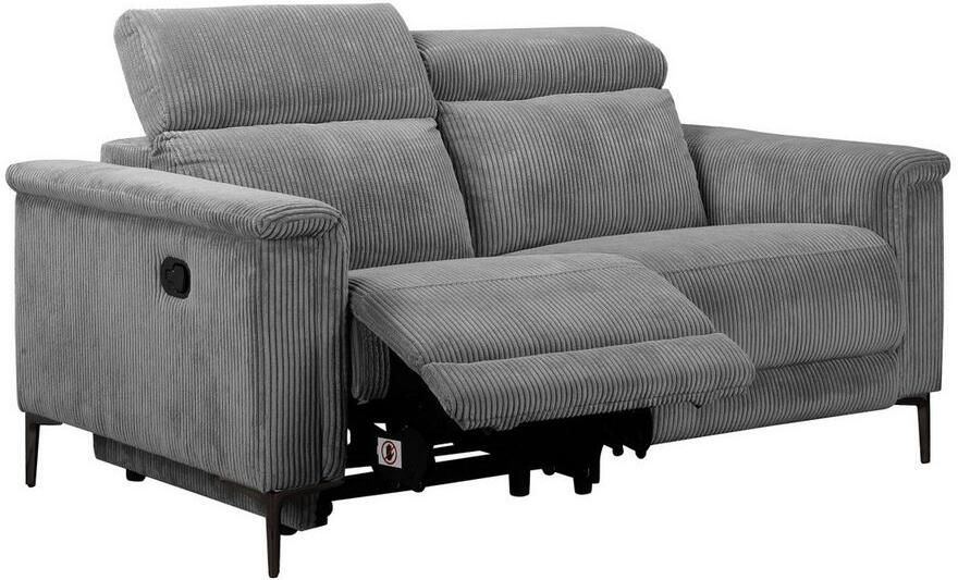 Home affaire 2-zitsbank Lund in Cord met handmatige of elektrische Ontspanfunctie USB-A hoofdsteunverstelling breedte 160 cm - Foto 6