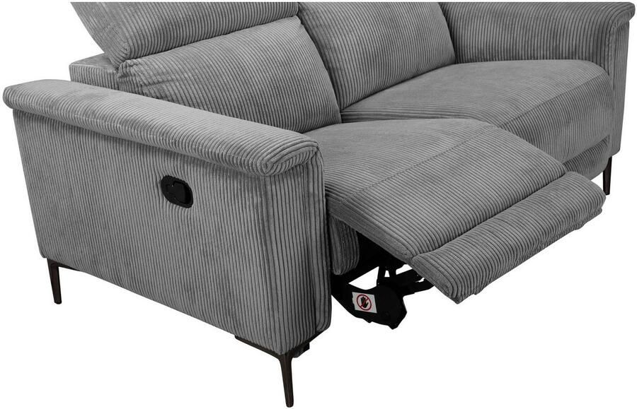 Home affaire 2-zitsbank Lund in Cord met handmatige of elektrische Ontspanfunctie USB-A hoofdsteunverstelling breedte 160 cm - Foto 5