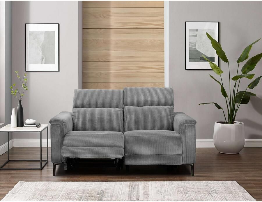 Home affaire 2-zitsbank Lund in Cord met handmatige of elektrische Ontspanfunctie USB-A hoofdsteunverstelling breedte 160 cm - Foto 2