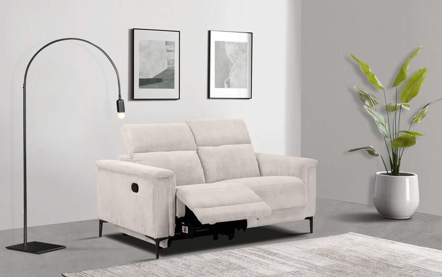 Home affaire 2-zitsbank Lund in Cord met handmatige of elektrische Ontspanfunctie USB-A hoofdsteunverstelling breedte 160 cm - Foto 10