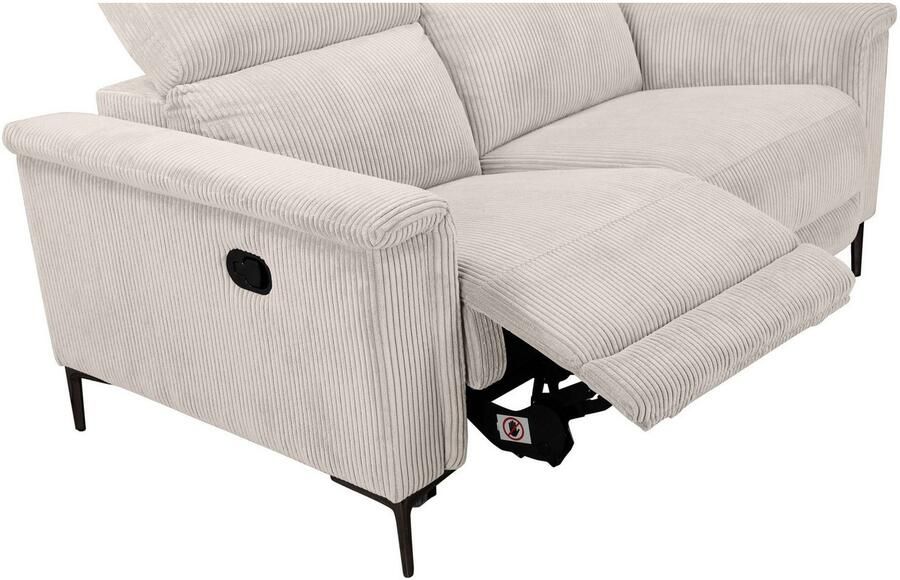 Home affaire 2-zitsbank Lund in Cord met handmatige of elektrische Ontspanfunctie USB-A hoofdsteunverstelling breedte 160 cm - Foto 5