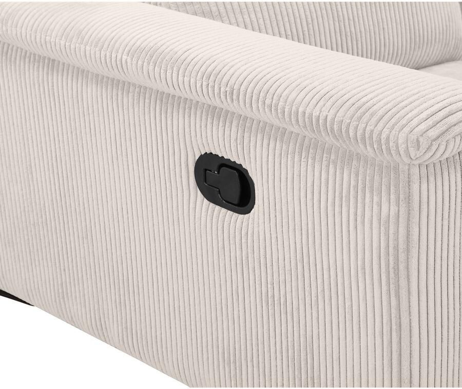 Home affaire 2-zitsbank Lund in Cord met handmatige of elektrische Ontspanfunctie USB-A hoofdsteunverstelling breedte 160 cm