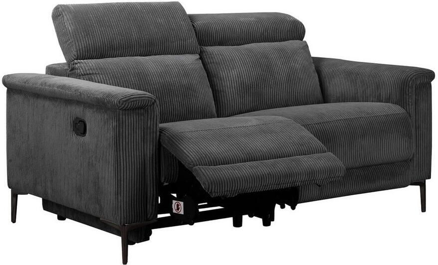 Home affaire 2-zitsbank Lund in Cord met handmatige of elektrische Ontspanfunctie USB-A hoofdsteunverstelling breedte 160 cm - Foto 6