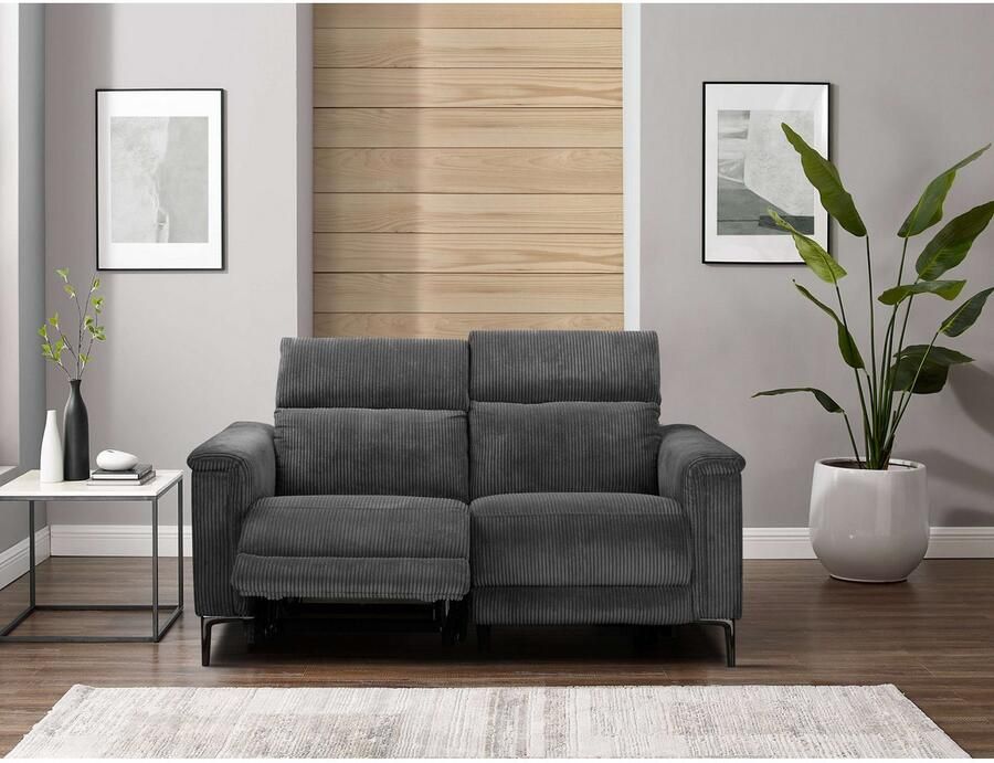 Home affaire 2-zitsbank Lund in Cord met handmatige of elektrische Ontspanfunctie USB-A hoofdsteunverstelling breedte 160 cm - Foto 2