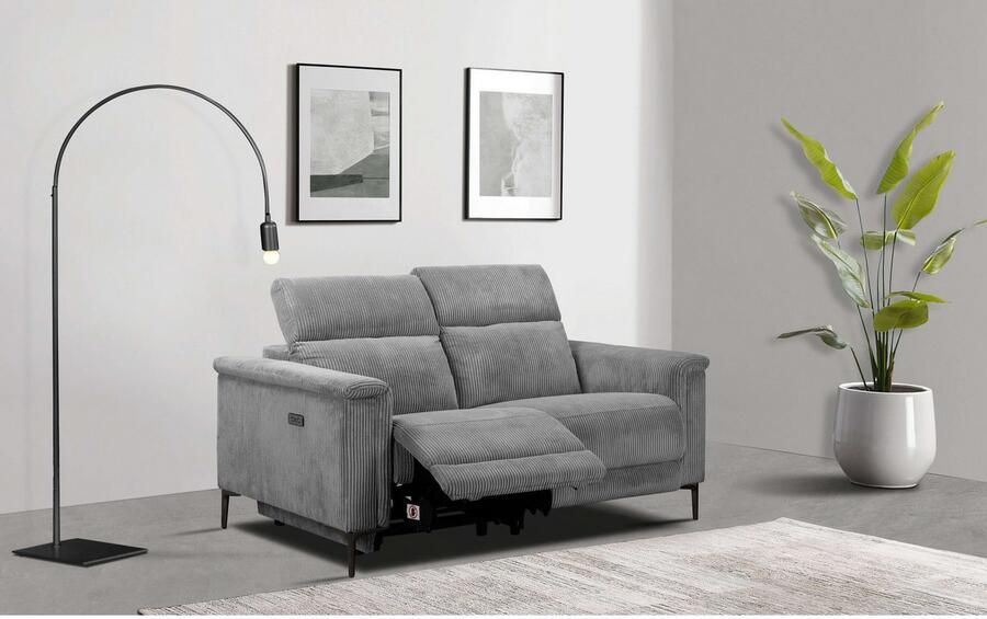 Home affaire 2-zitsbank Lund in Cord met handmatige of elektrische Relaxfunctie USB-C hoofdverstelling breedte 160 cm - Foto 7