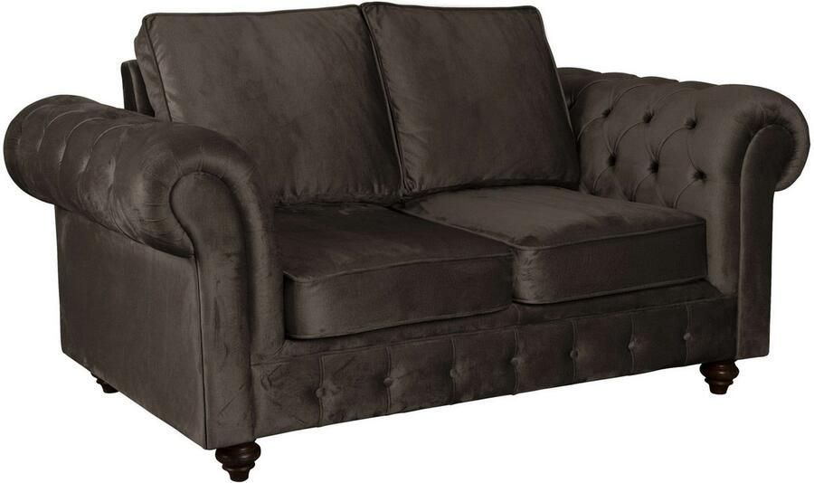 Home affaire 2-zitsbank MENDITTE Knoopstiksels in het armleuninggebied en aan de voorrand hoge kwaliteit - Foto 2