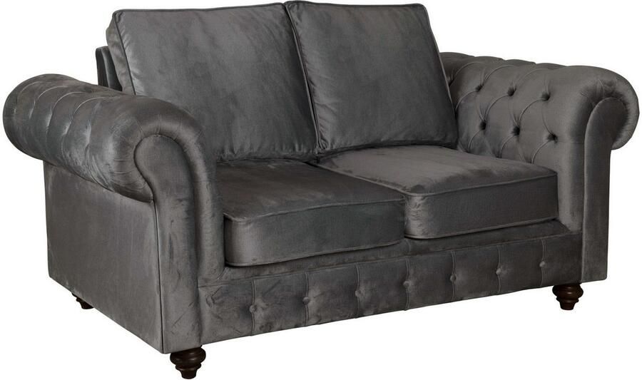 Home affaire 2-zitsbank MENDITTE Knoopstiksels in het armleuninggebied en aan de voorrand hoge kwaliteit - Foto 2