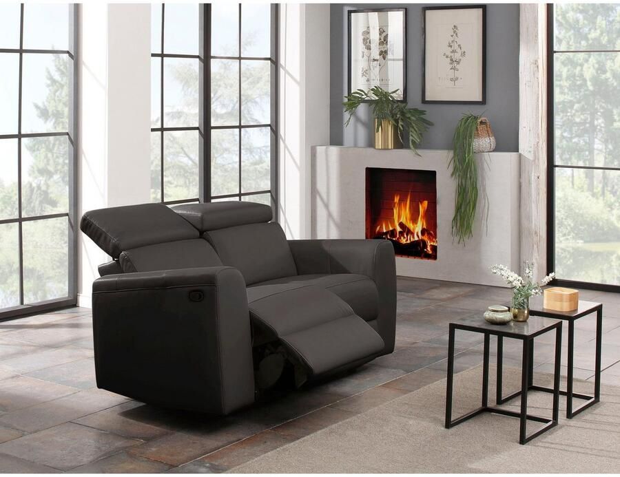 Home affaire 2-zitsbank Sentrano 152 cm man. of electr. relaxfunctie en usb kopverstelling