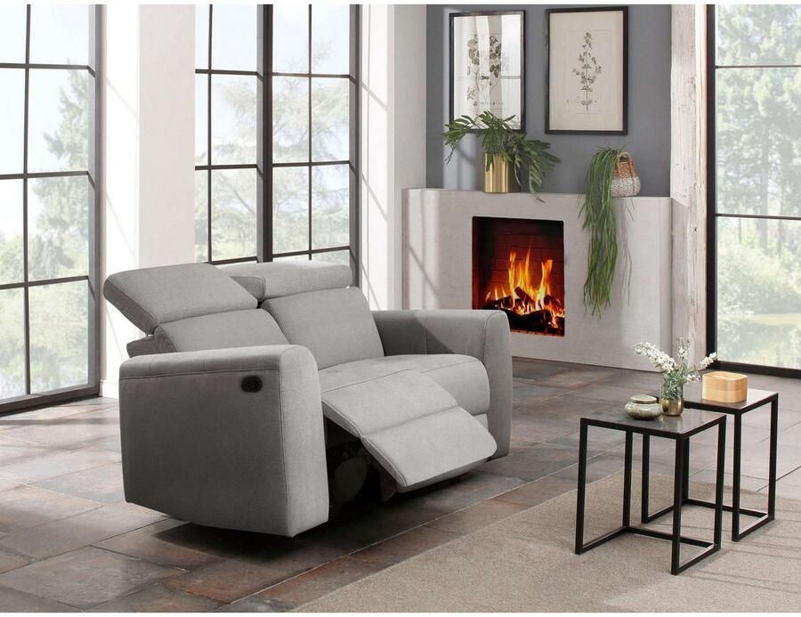 Home affaire 2-zitsbank Sentrano 152 cm man. of electr. relaxfunctie en usb kopverstelling