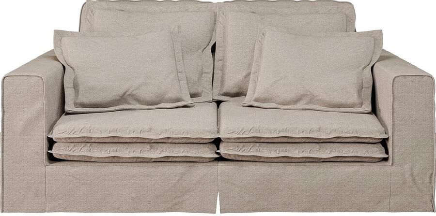 Home affaire 3-zitsbank ALISSAS BIS met veel kussens biesjes aan de kussens Hoes-look kleine zakken aan de zijkant voor opberging - Foto 5