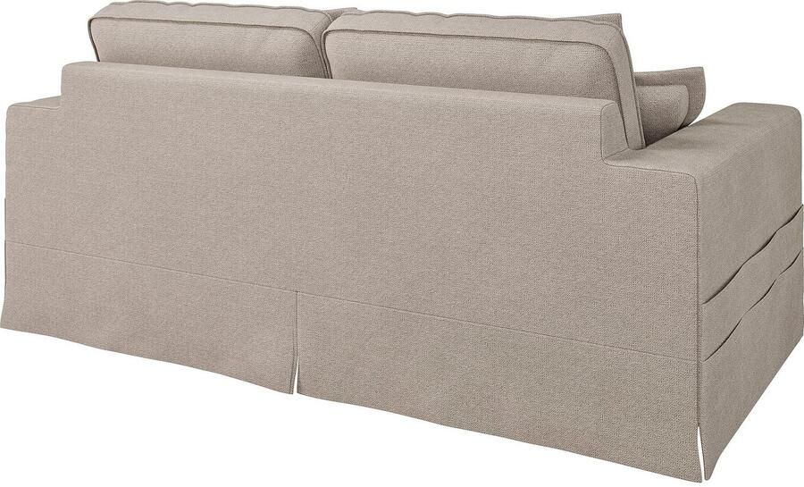 Home affaire 3-zitsbank ALISSAS BIS met veel kussens biesjes aan de kussens Hoes-look kleine zakken aan de zijkant voor opberging - Foto 4