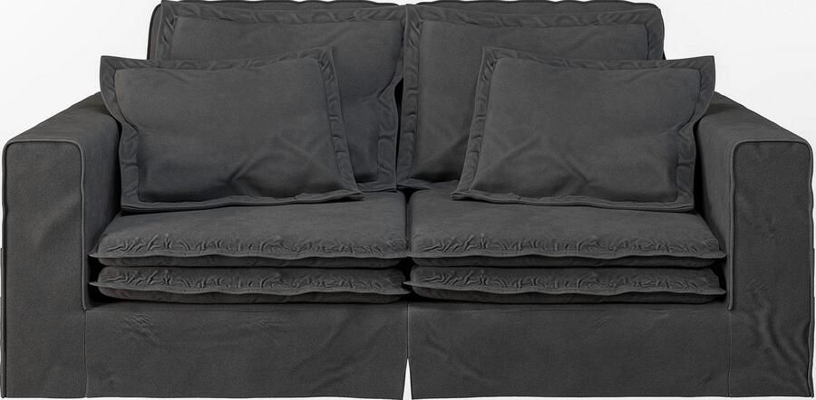 Home affaire 3-zitsbank ALISSAS BIS met veel kussens biesjes aan de kussens Hoes-look kleine zakken aan de zijkant voor opberging - Foto 5