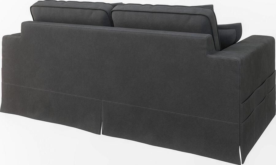 Home affaire 3-zitsbank ALISSAS BIS met veel kussens biesjes aan de kussens Hoes-look kleine zakken aan de zijkant voor opberging - Foto 4