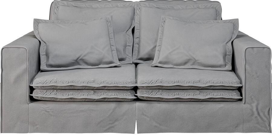 Home affaire 3-zitsbank ALISSAS BIS met veel kussens biesjes aan de kussens Hoes-look kleine zakken aan de zijkant voor opberging - Foto 5